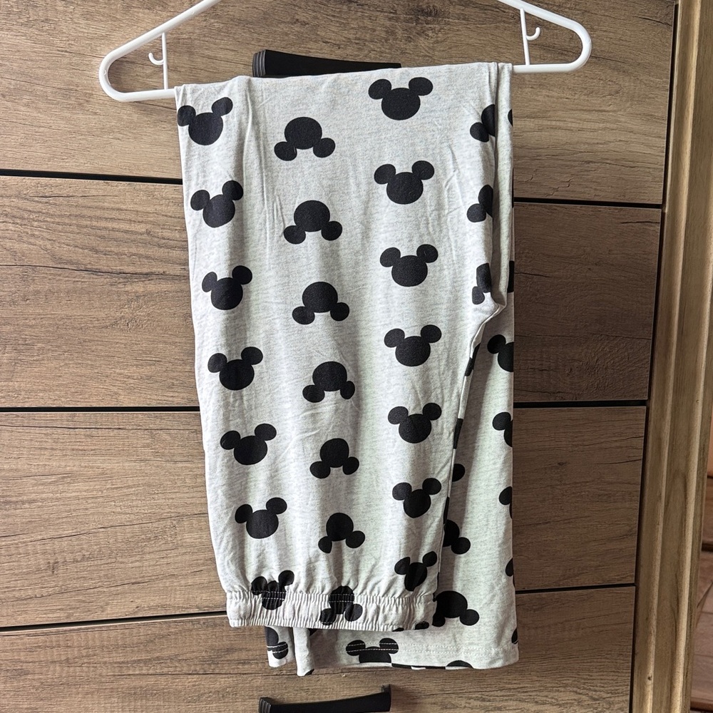 Disney Black and Gray Mickey Mouse Pajama Pants